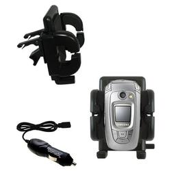 Gomadic Samsung SGH-X800 Auto Vent Holder with Car Charger - Uses TipExchange