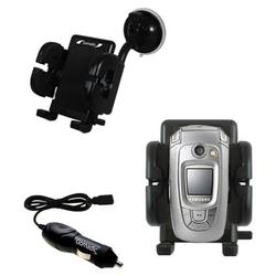 Gomadic Samsung SGH-X800 Auto Windshield Holder with Car Charger - Uses TipExchange