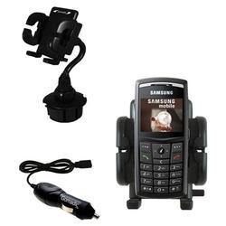 Gomadic Samsung SGH-X820 Auto Cup Holder with Car Charger - Uses TipExchange