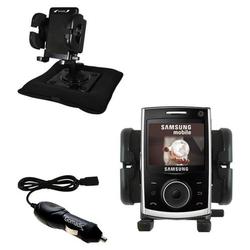 Gomadic Samsung SGH-i620 Auto Bean Bag Dash Holder with Car Charger - Uses TipExchange