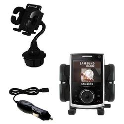 Gomadic Samsung SGH-i620 Auto Cup Holder with Car Charger - Uses TipExchange