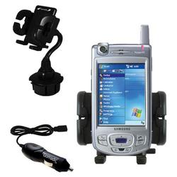 Gomadic Samsung SGH-i700 Auto Cup Holder with Car Charger - Uses TipExchange
