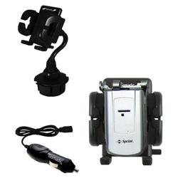 Gomadic Samsung SPH-A600 Auto Cup Holder with Car Charger - Uses TipExchange (CPM-0260-18)