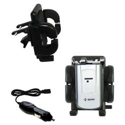 Gomadic Samsung SPH-A600 Auto Vent Holder with Car Charger - Uses TipExchange (VPM-1606-18)