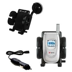 Gomadic Samsung SPH-A620 Auto Windshield Holder with Car Charger - Uses TipExchange (WPM-0262-18)