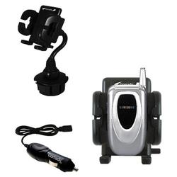 Gomadic Samsung SPH-A660 Auto Cup Holder with Car Charger - Uses TipExchange (CPM-1609-18)