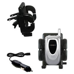 Gomadic Samsung SPH-A660 Auto Vent Holder with Car Charger - Uses TipExchange (VPM-0264-18)