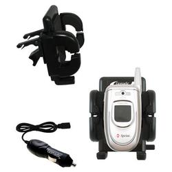 Gomadic Samsung SPH-A680 Auto Vent Holder with Car Charger - Uses TipExchange (VPM-1608-18)