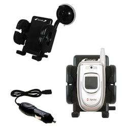 Gomadic Samsung SPH-A680 Auto Windshield Holder with Car Charger - Uses TipExchange (WPM-1608-18)