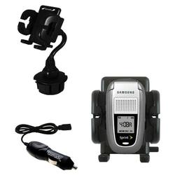 Gomadic Samsung SPH-A820 Auto Cup Holder with Car Charger - Uses TipExchange