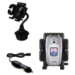 Gomadic Samsung SPH-A880 Auto Cup Holder with Car Charger - Uses TipExchange