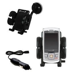 Gomadic Samsung SPH-M520 Auto Windshield Holder with Car Charger - Uses TipExchange