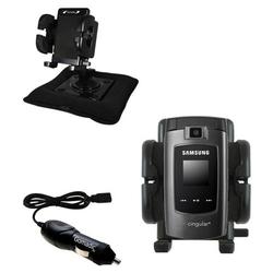 Gomadic Samsung SYNC SGH-A707 Auto Bean Bag Dash Holder with Car Charger - Uses TipExchange
