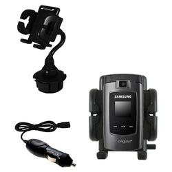 Gomadic Samsung SYNC SGH-A707 Auto Cup Holder with Car Charger - Uses TipExchange