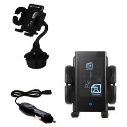 Gomadic Samsung YP-P2JABY Auto Cup Holder with Car Charger - Uses TipExchange