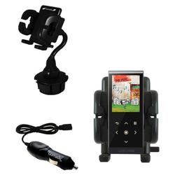 Gomadic Samsung YP-P2JARY Auto Cup Holder with Car Charger - Uses TipExchange