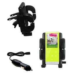 Gomadic Samsung YP-T10JABY Auto Vent Holder with Car Charger - Uses TipExchange