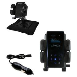 Gomadic Samsung Yepp YP-K5JZB 1GB Auto Bean Bag Dash Holder with Car Charger - Uses TipExchange