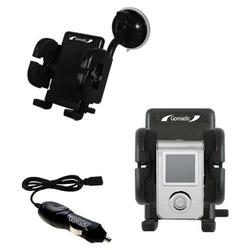 Gomadic Samsung Yepp YP-T7JZ Auto Windshield Holder with Car Charger - Uses TipExchange