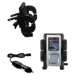Gomadic Samsung Yepp YP-Z5 Auto Vent Holder with Car Charger - Uses TipExchange