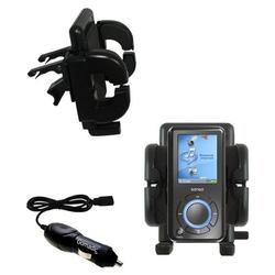 Gomadic Sandisk Sansa e280 Auto Vent Holder with Car Charger - Uses TipExchange
