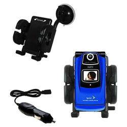 Gomadic Sanyo Katana Auto Windshield Holder with Car Charger - Uses TipExchange