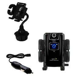 Gomadic Sanyo Katana II Auto Cup Holder with Car Charger - Uses TipExchange