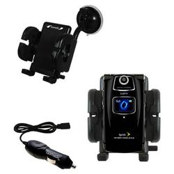 Gomadic Sanyo Katana II Auto Windshield Holder with Car Charger - Uses TipExchange