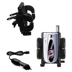 Gomadic Sanyo MM-5600 Auto Vent Holder with Car Charger - Uses TipExchange