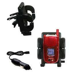 Gomadic Sanyo PM-8200 Auto Vent Holder with Car Charger - Uses TipExchange