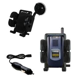 Gomadic Sanyo SCP-5500 Auto Windshield Holder with Car Charger - Uses TipExchange