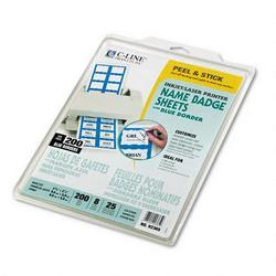 C-Line Products, Inc. Self Adhesive Ink Jet/Laser Name Badges, Blue Border, 3 3/8x2 1/3, 200/Box