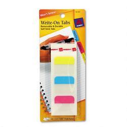 Avery-Dennison Self Adhesive Write On Index Tabs, 1 1/4 Length, Assorted Colors, 48/Pack