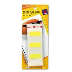Avery-Dennison Self Adhesive Write On Index Tabs, 1 1/4 Length, Yellow, 48/Pack