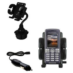 Gomadic Sony Ericsson K510i Auto Cup Holder with Car Charger - Uses TipExchange