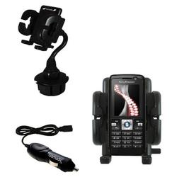 Gomadic Sony Ericsson K610i Auto Cup Holder with Car Charger - Uses TipExchange