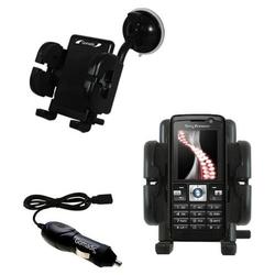 Gomadic Sony Ericsson K610i Auto Windshield Holder with Car Charger - Uses TipExchange