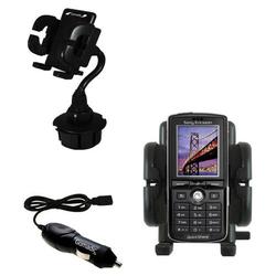 Gomadic Sony Ericsson K750 K750i Auto Cup Holder with Car Charger - Uses TipExchange