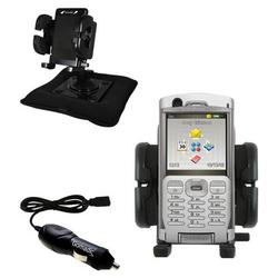 Gomadic Sony Ericsson P990c Auto Bean Bag Dash Holder with Car Charger - Uses TipExchange