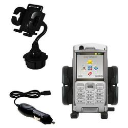 Gomadic Sony Ericsson P990c Auto Cup Holder with Car Charger - Uses TipExchange