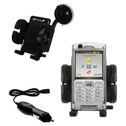 Gomadic Sony Ericsson P990i Auto Windshield Holder with Car Charger - Uses TipExchange