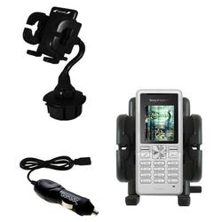 Gomadic Sony Ericsson T250i Auto Cup Holder with Car Charger - Uses TipExchange