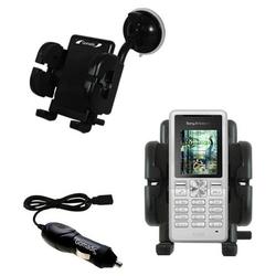 Gomadic Sony Ericsson T250i Auto Windshield Holder with Car Charger - Uses TipExchange