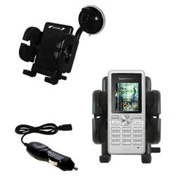 Gomadic Sony Ericsson T250i Auto Windshield Holder with Car Charger - Uses TipExchange