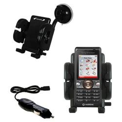 Gomadic Sony Ericsson V630i Auto Windshield Holder with Car Charger - Uses TipExchange