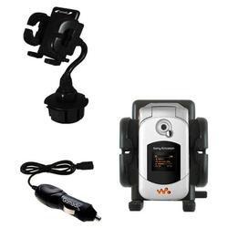 Gomadic Sony Ericsson W300i Auto Cup Holder with Car Charger - Uses TipExchange