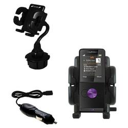 Gomadic Sony Ericsson W350a Auto Cup Holder with Car Charger - Uses TipExchange