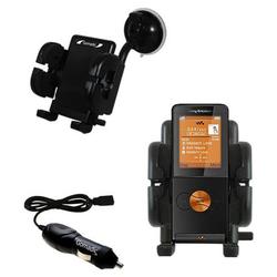 Gomadic Sony Ericsson W350i Auto Windshield Holder with Car Charger - Uses TipExchange