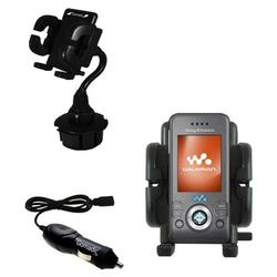 Gomadic Sony Ericsson W580c Auto Cup Holder with Car Charger - Uses TipExchange