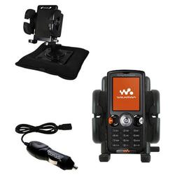 Gomadic Sony Ericsson W810 W810i Auto Bean Bag Dash Holder with Car Charger - Uses TipExchange